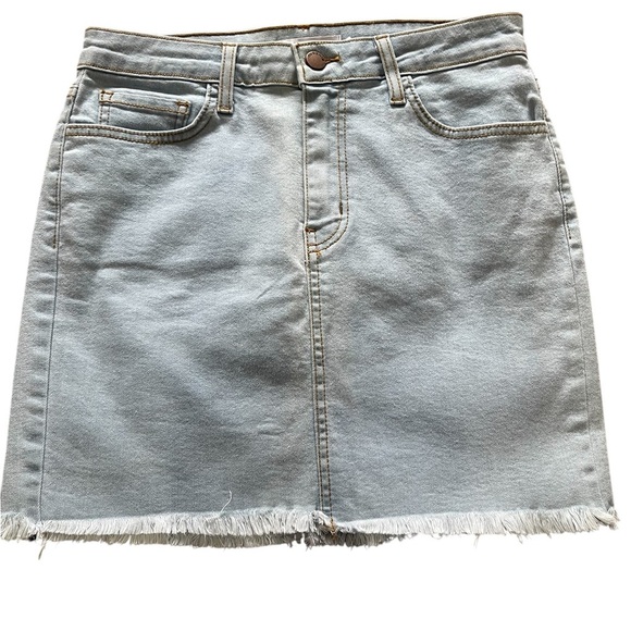 O2 Denim Light Wash Mini Skirt Size M - Picture 1 of 11